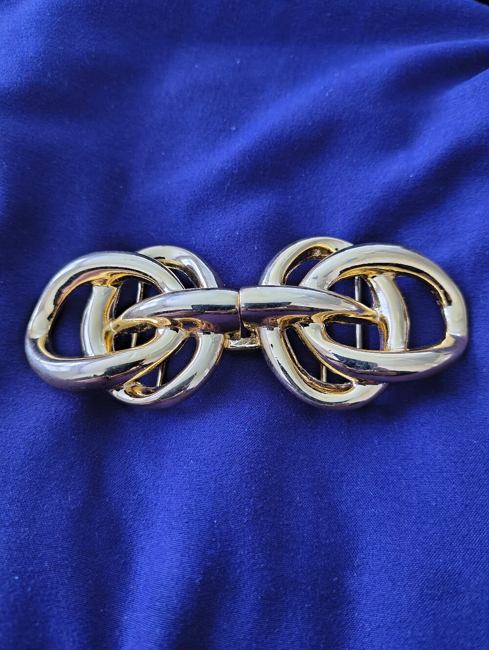 Vintage Dotty Smith Gold Tone Sculptured Statement Buckle. Estate Find